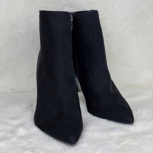 NINE WEST NWT Booties Boots Woman's Heels Suede Black Stone authentic designer - Picture 10 of 15